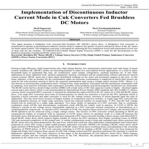 IMPLEMENTATION OF DISCONTINUOUS INDUCTOR CURRENT MODE IN CUK CONVERTERS FED B...