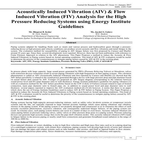 ACOUSTICALLY INDUCED VIBRATION (AIV) & FLOW INDUCED VIBRATION (FIV) ANALYSIS ...