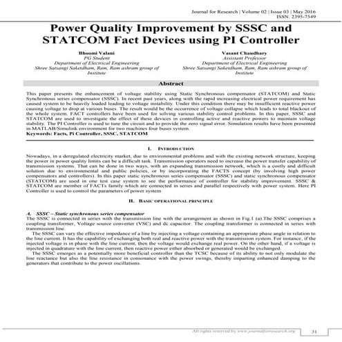 POWER QUALITY IMPROVEMENT BY SSSC AND STATCOM USING PI CONTROLLER