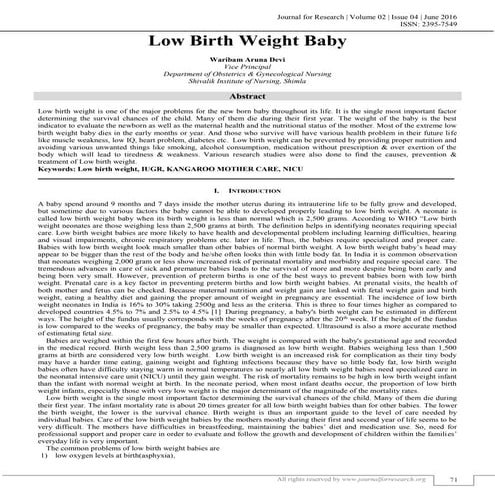 LOW BIRTH WEIGHT BABY