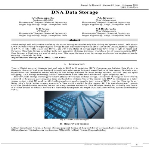 DNA DATA STORAGE | J4RV3I11007