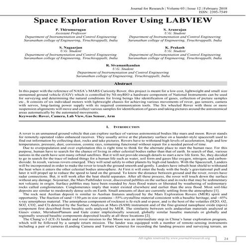 SPACE EXPLORATION ROVER USING LABVIEW | J4RV3I12011