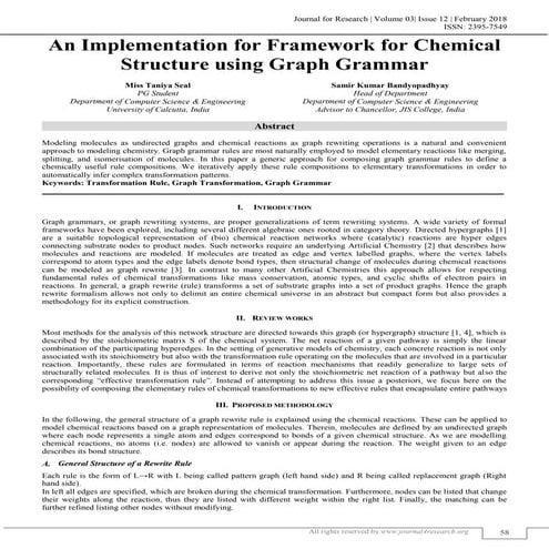 AN IMPLEMENTATION FOR FRAMEWORK FOR CHEMICAL STRUCTURE USING GRAPH GRAMMAR | ...