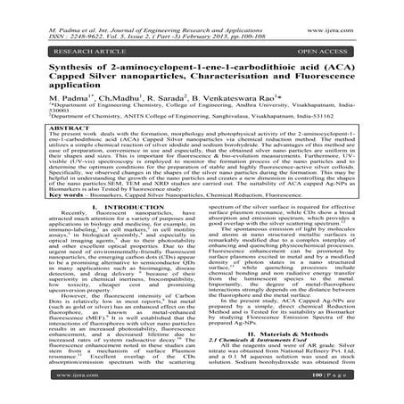 Synthesis of 2-aminocyclopent-1-ene-1-carbodithioic acid (ACA) Capped Silver ...