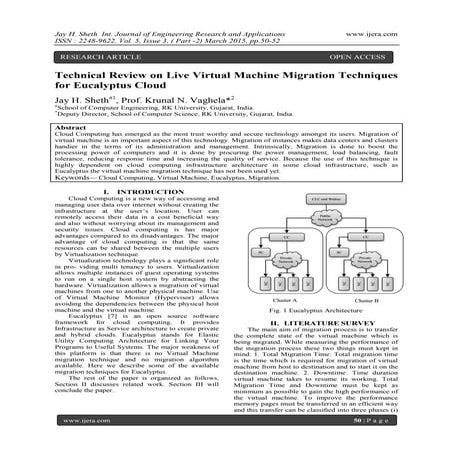 Technical Review on Live Virtual Machine Migration Techniques for Eucalyptus ...