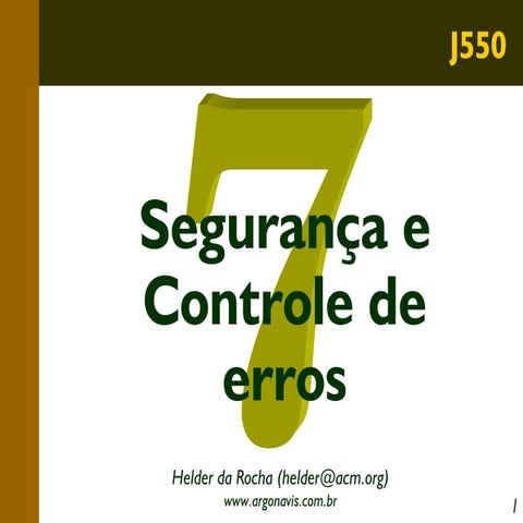 Segurança e Controle de errros