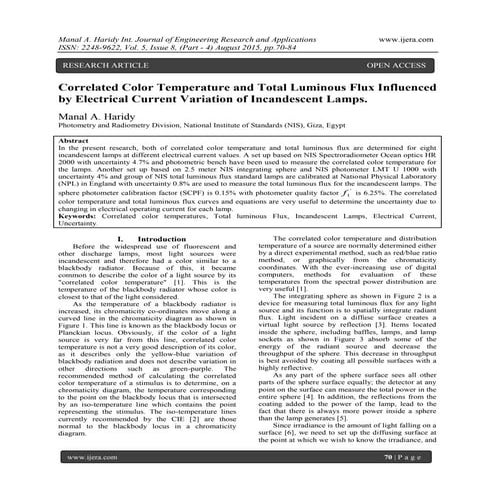 Correlated Color Temperature and Total Luminous Flux Influenced by Electrical...