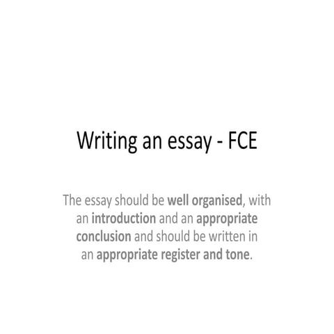 Essay writing   FCE