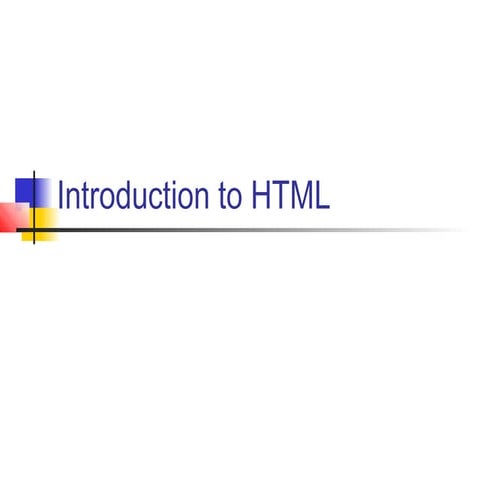 Introduction to Html | PPT