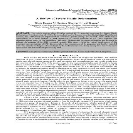 A Review of Severe Plastic Deformation