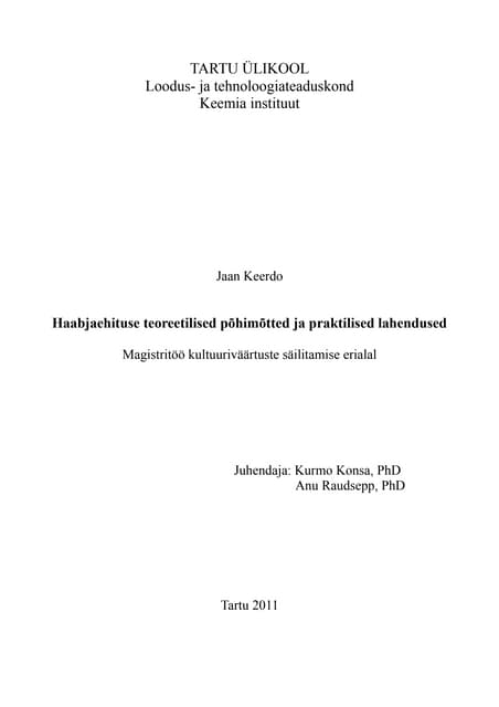 Haabjaehituse teoreetilised põhimõtted ja praktilised lahendused