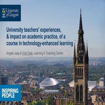University teachers' experiences of, and impact on academic practice, of a co...