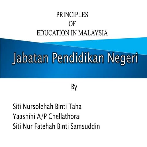 Jabatan Pendidikan Negeri in Malaysia