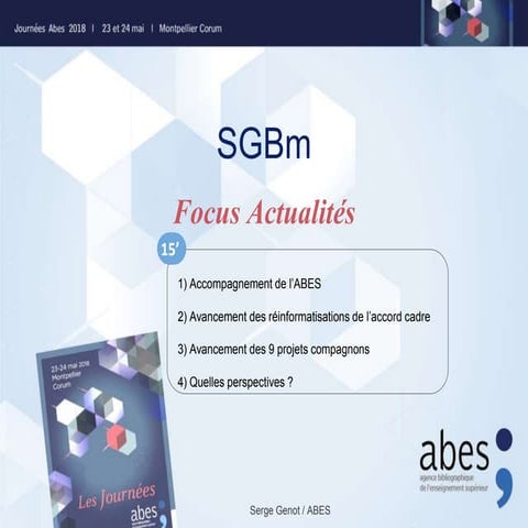 Jabes 2016 - Le SGBm, un projet structurant, un modèle de coopération ...