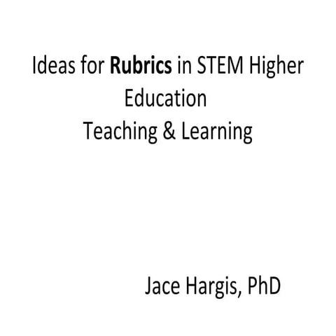 Jace Hargis Rubrics for STEM
