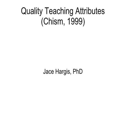 Jace Hargis Teaching Attributes