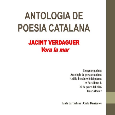 Jacint verdaguer, vora la mar