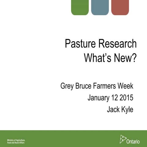 Pasture Research - What's New?