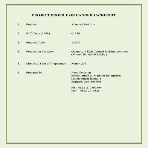 Jackfruit project | PDF