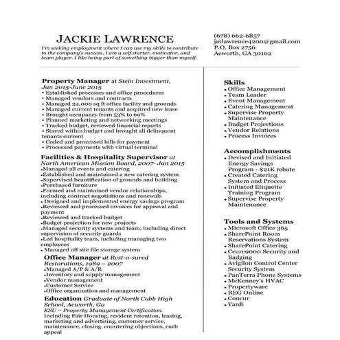Resume - Mary Rosson, ARM | PDF
