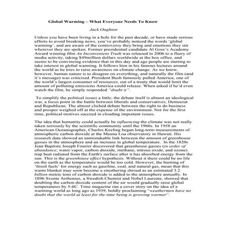 Jack oughton   global warming - what everyone needs know
