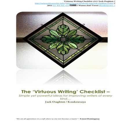 Jack oughton   ‘virtuous writing checklist' v1.0