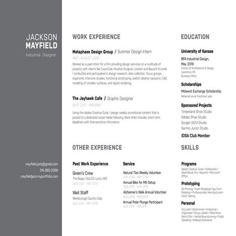 Jackson Mayfield Industrial Design Portfolio 2019 | PDF