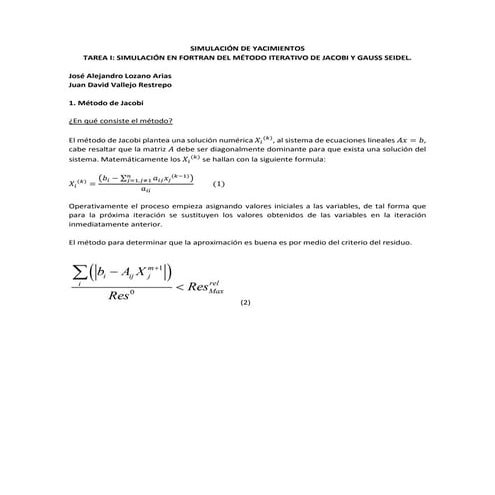 Jacobi y Gauss Seidel
