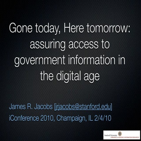 Jacobs Iconfonference 2010 presentation