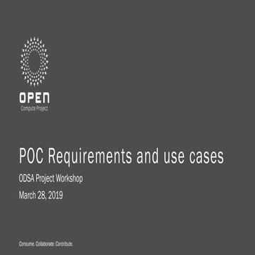 ODSA - PoC Requirements and Use Cases