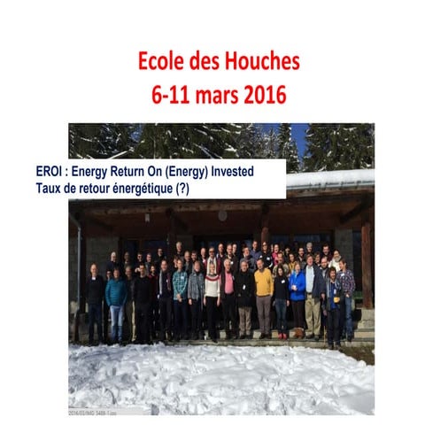 Faut-il un GIEC de l'énergie? Retour sur le séminaire des Houches