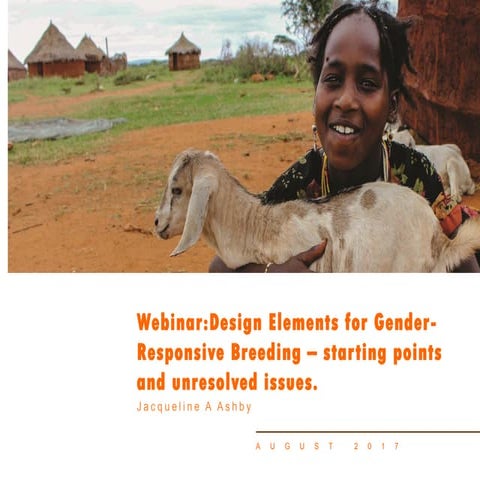 Design elements for gender-responsive breeding: Starting points and unresolve...