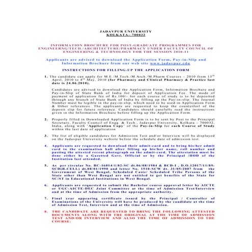 Jadavpur m. tech infoformation brochure2010 11