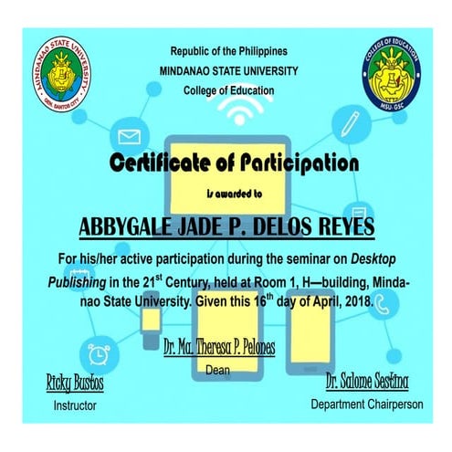 Jadee's certificate
