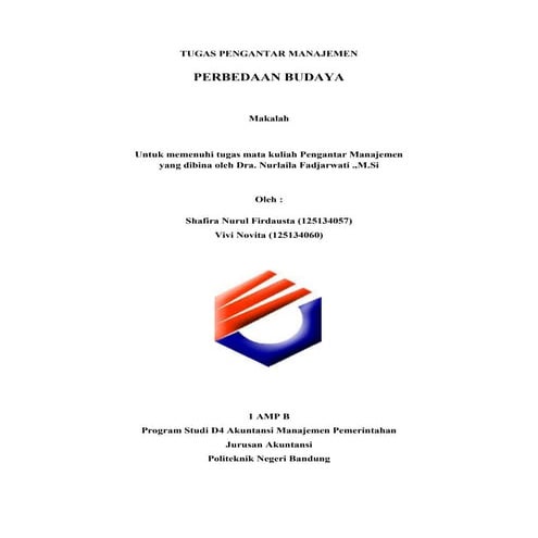PENGANTAR MANAJEMEN - PERBEDAAN BUDAYA