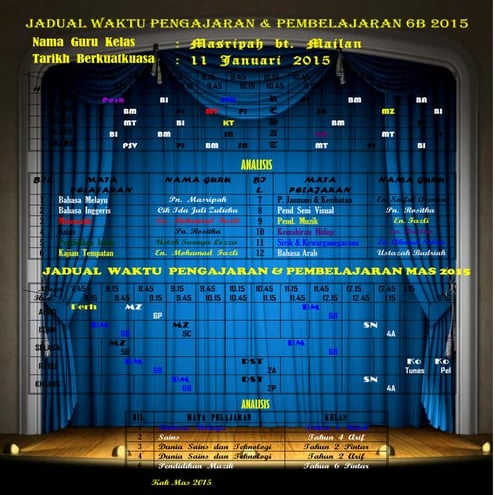 Jadual waktu p&p 2015