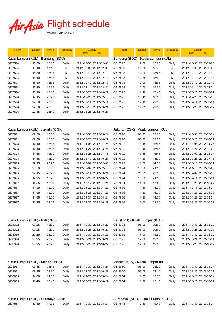 Jadwal Penerbangan Air Asia Indonesia