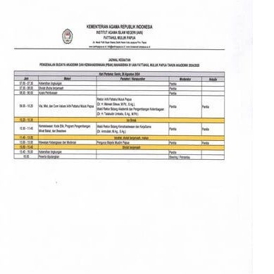 Jadwal dan Materi PBAK.pdfvghhhhhhhhhhhh | PDF