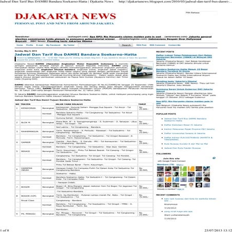 Jadwal dan tarif bus damri bandara soekarno hatta   djakarta news