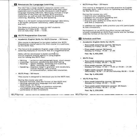 Jadwal ielts course | PDF