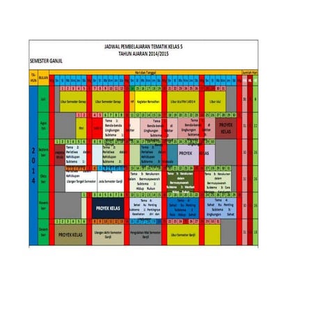 Jadwal kelas 5 kur 2013