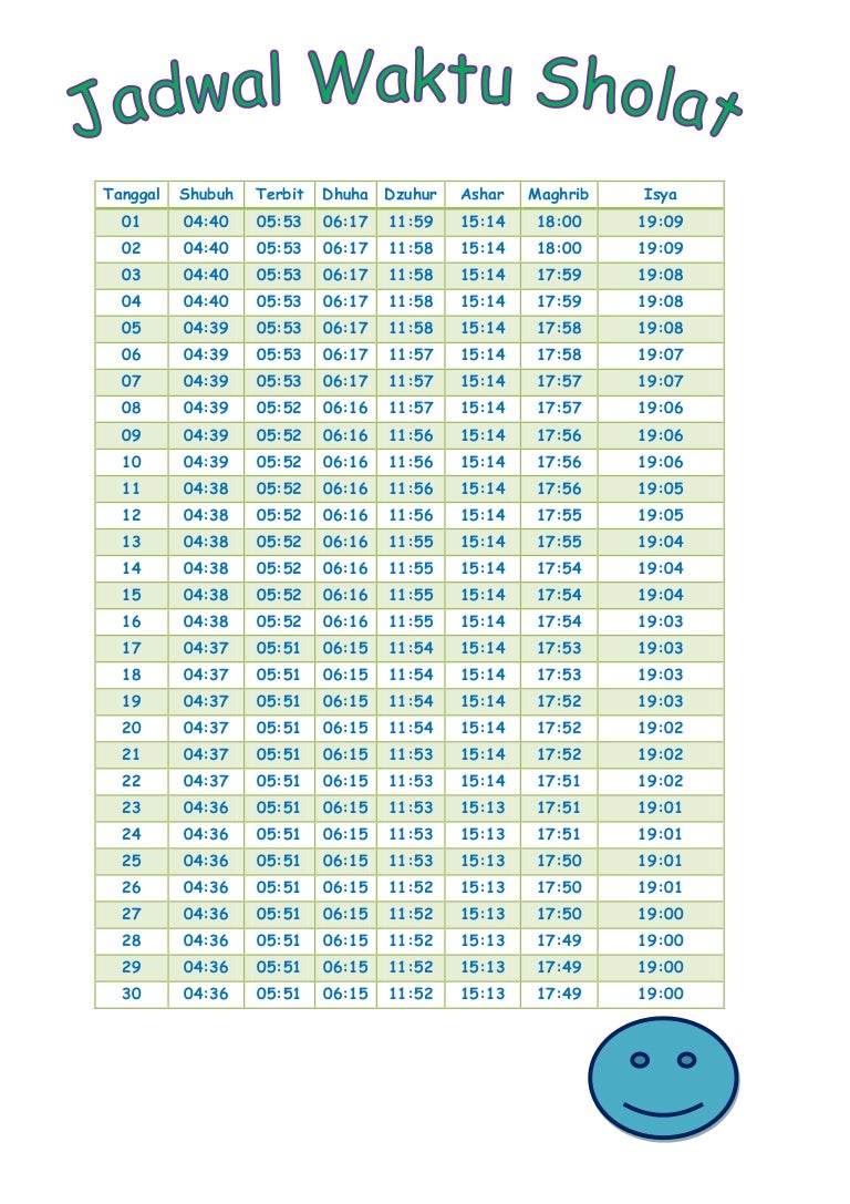 Jadwal sholat