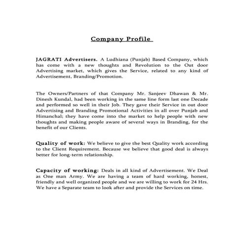 Jagrati Advertisers Profile