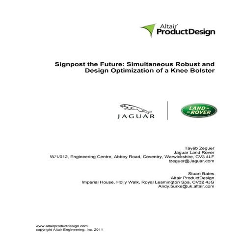 Jaguar Land Rover - Robust Design Optimization of a Knee Bolster