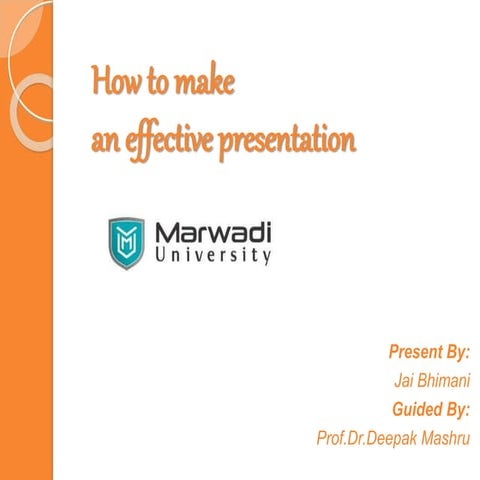 How to make an effective presentation