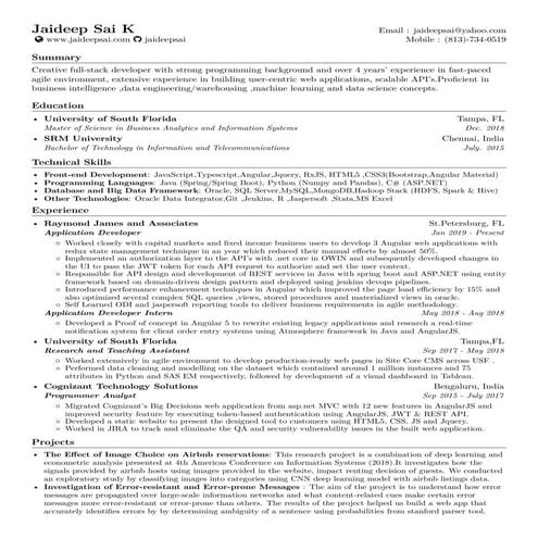 Professional Resume Template for Software Developers | PDF