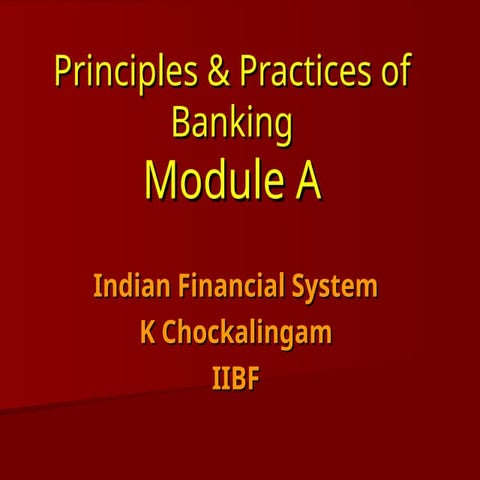 Principles & Practices of Banking Module A | PPT