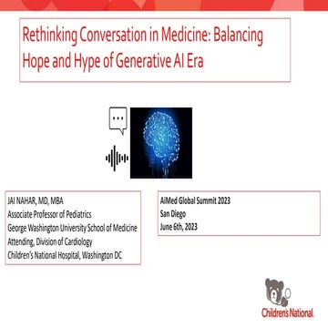 Rethinking Conversation in Medicine: Balancing the hype and hope of Generative AI Era