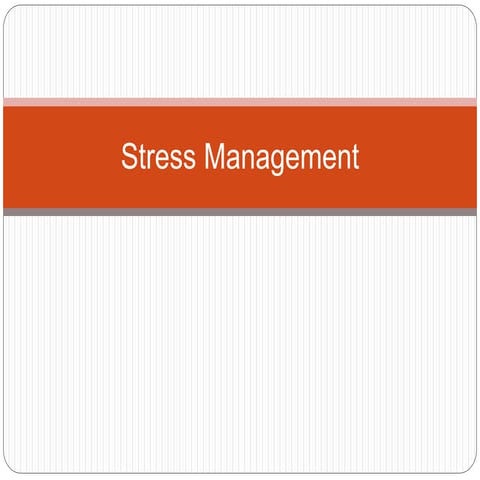 Stress management Workshop