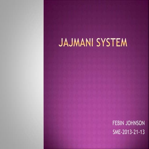 Jajmani system
